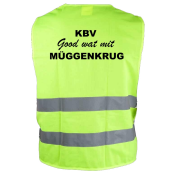 Warnweste gelb mit Druck - individuelle mit Name/Vereinsname/Logo