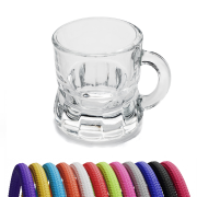 Schnapsglas mit Henkel Band aus Glas, Henkelstamper 2cl...