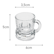 Schnapsglas mit Henkel Band aus Glas, Henkelstamper 2cl Schnapskrug 30770