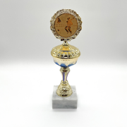 Pokal Lars 24,5 cm gold/blau Marmor 65x30