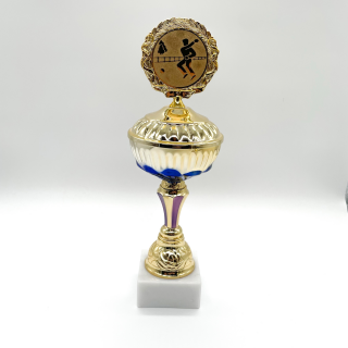 Pokal Lars 28,0 cm gold/blau Marmor 65x30