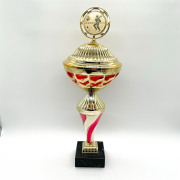 Pokal Maren 40,0,cm gold-rot; schwarzer Marmor 75x30mm E1431