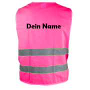 Warnweste pink mit Druck - individuelle mit...