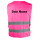 Warnweste pink mit Druck - individuelle mit Name/Vereinsname/Logo